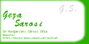 geza sarosi business card